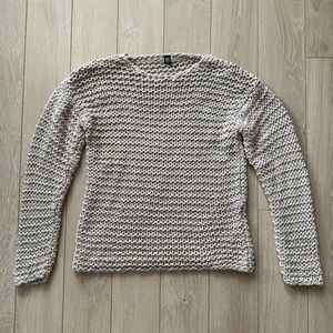 Eleventy Made in Italy Chunky Knit Cotton Sweater in Oat Women’s Size Medium